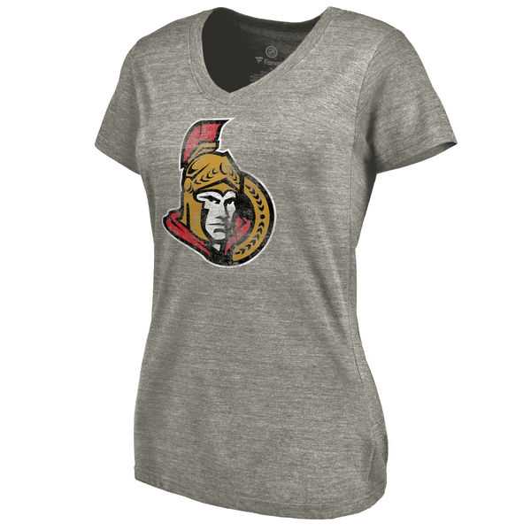 Women's Ottawa Senators Distressed Team Logo Tri Blend V Neck T-Shirt Ash FengYun,We sell and wholesale Women's Ottawa Senators Distressed Team Logo Tri Blend V Neck T-Shirt Ash FengYun on line form chian!